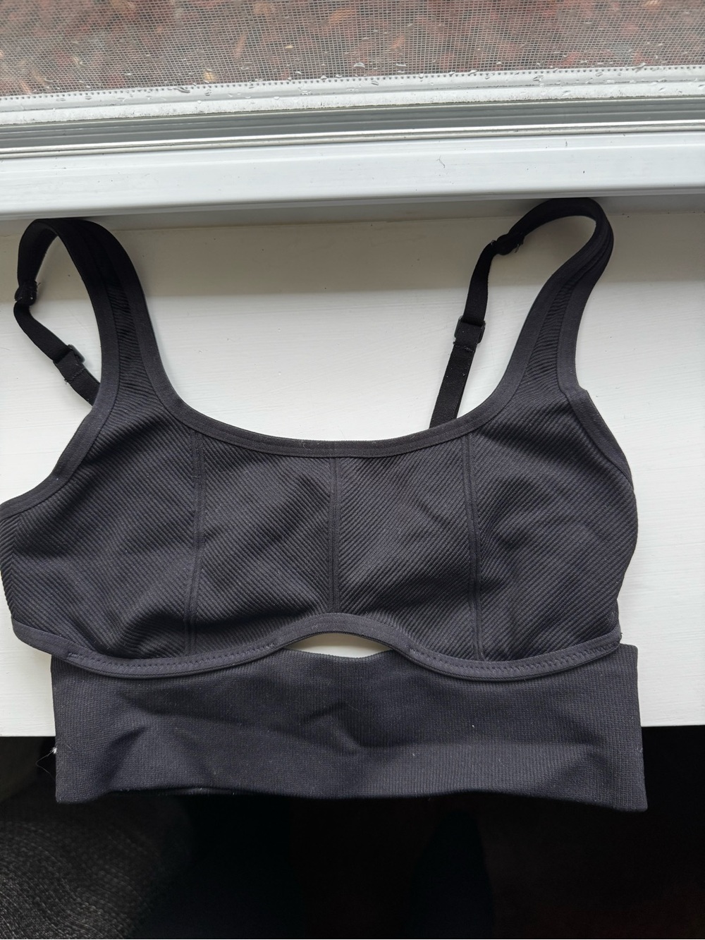 Offline by Aerie Women’s Black Seamless Crop Bralette - Adjustable Straps